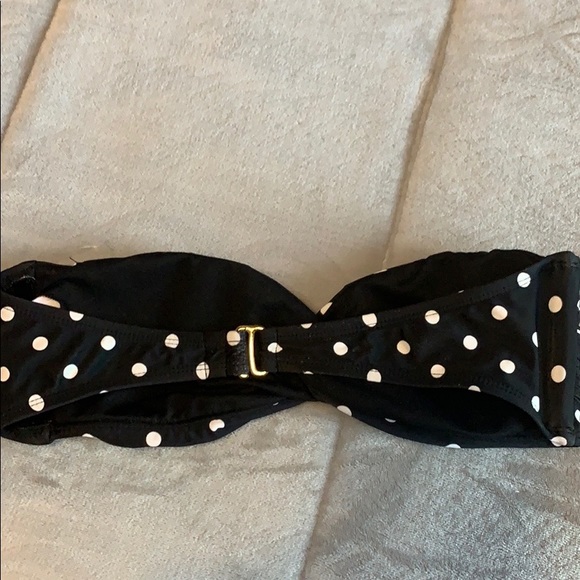 Black and white polka dotted bathing suit top - Picture 2 of 2
